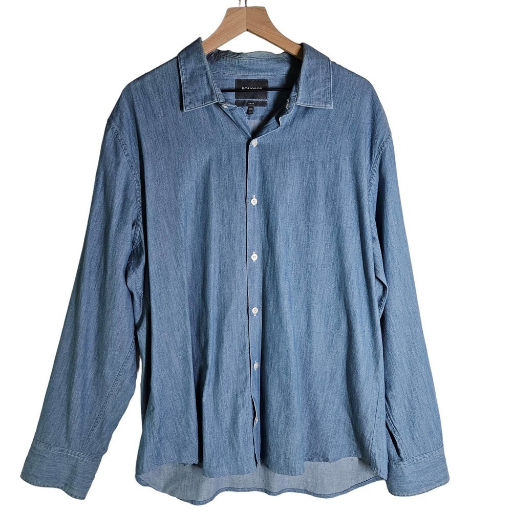 Bonobos Slim Fit Chambray Button Down Shirt Men's XXL‎ Blue
